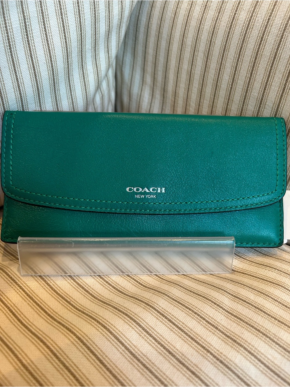 COACH Emerald Green Legacy Leather Soft Wallet NWT